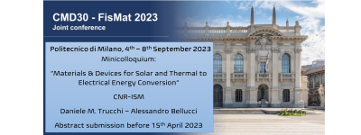 Minicolloquium “Materials &amp; Devices for Solar and Thermal to Electrical Energy Conversion”- FisMat 2023