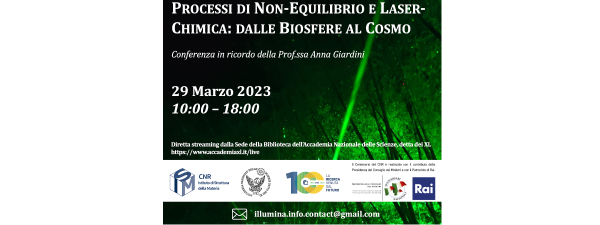 Processi di non-equilibrio e laser-chimica: dalle biosfere al cosmo